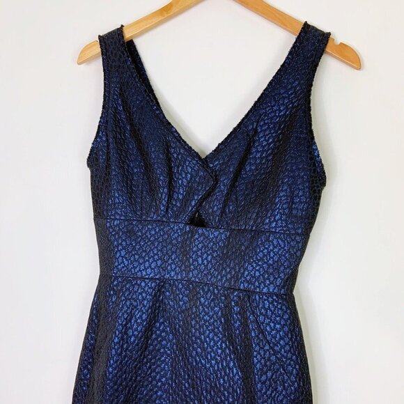 NEW Zac Posen Bodycon Dress Womens Size 4 Blue Metallic Cocktail Party - Picture 3 of 11